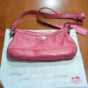 Pink leather Coach crossbody bag